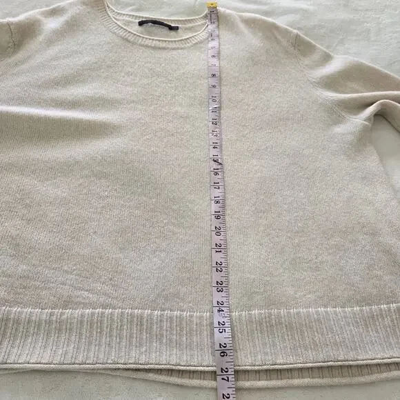 Jenni Kayne Wool Cashmere Sweater 3X Cream 3/4 Sleeve Oversized Quiet Luxury - Picture 3 of 7